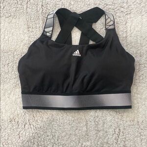 Adidas Black and Gray Sports Bra